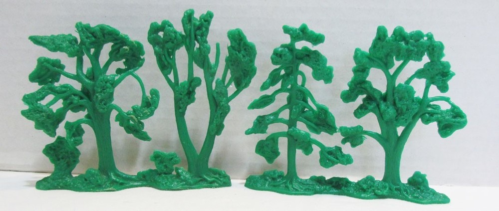 MARX PLAYSET VINTAGE BATTLEGROUND SOFT PLASTIC TREE ROW SECTIONS 54mm ARMY WWII
