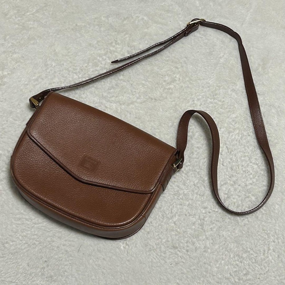 Burberry Shoulder Bag Nova Check Leather Brown Authentic F10251704