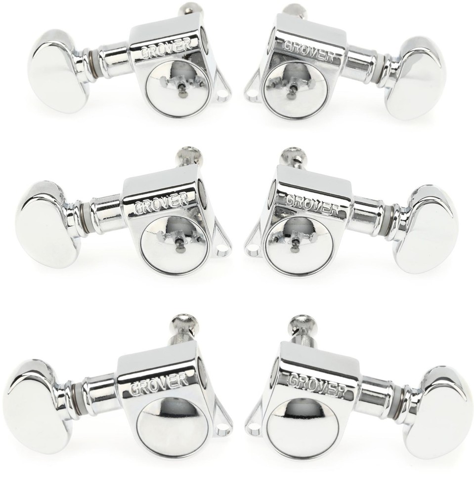 Grover 305C Mid-Size Rotomatic Tuners - 3+3 - Chrome (5-pack) Bundle