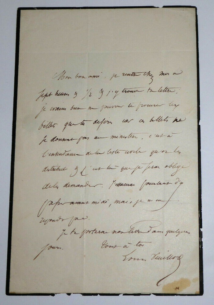 Louis Veuillot - Signed Autograph Letter