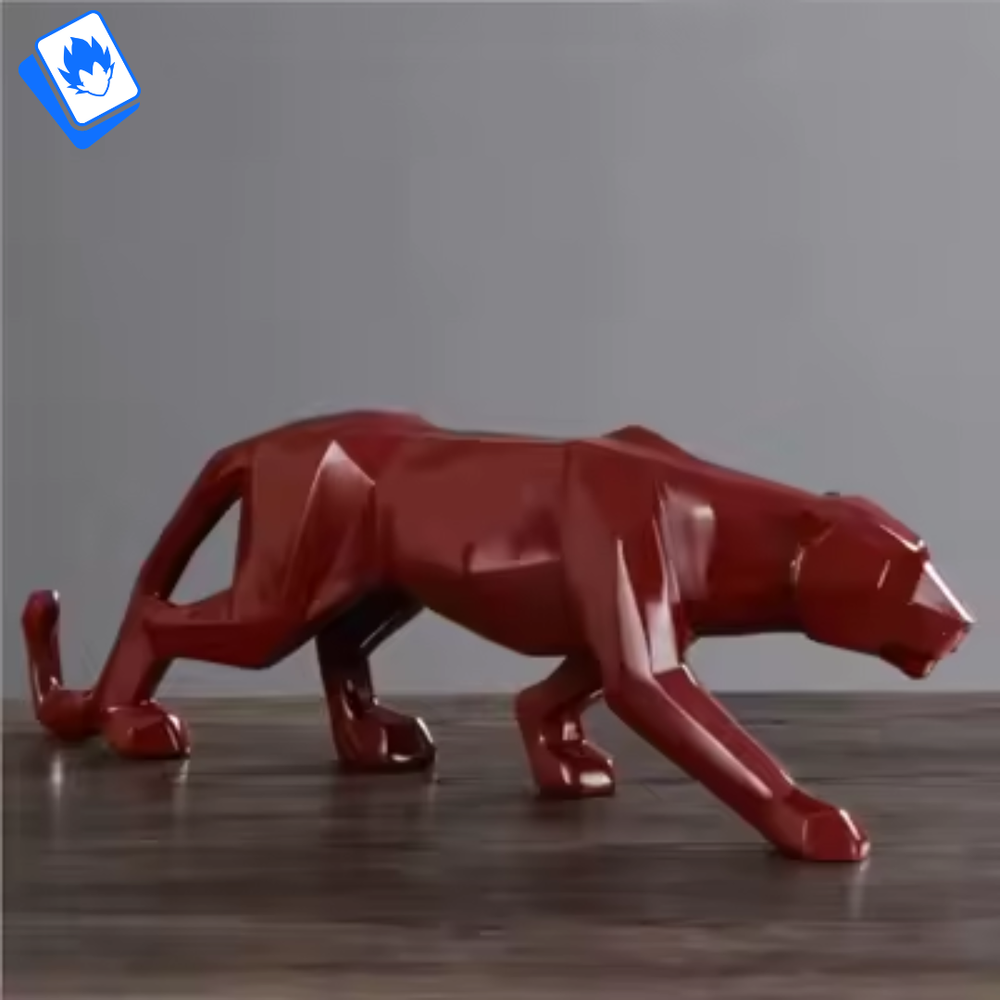 🏛 Modern Decorative Panther Statue 44cm Red ✨ Collectible Ornament
