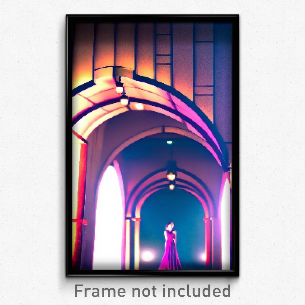 8-Bit Psychedelic Pixel Art Poster - Stylish Arch Trippy Gamer Print