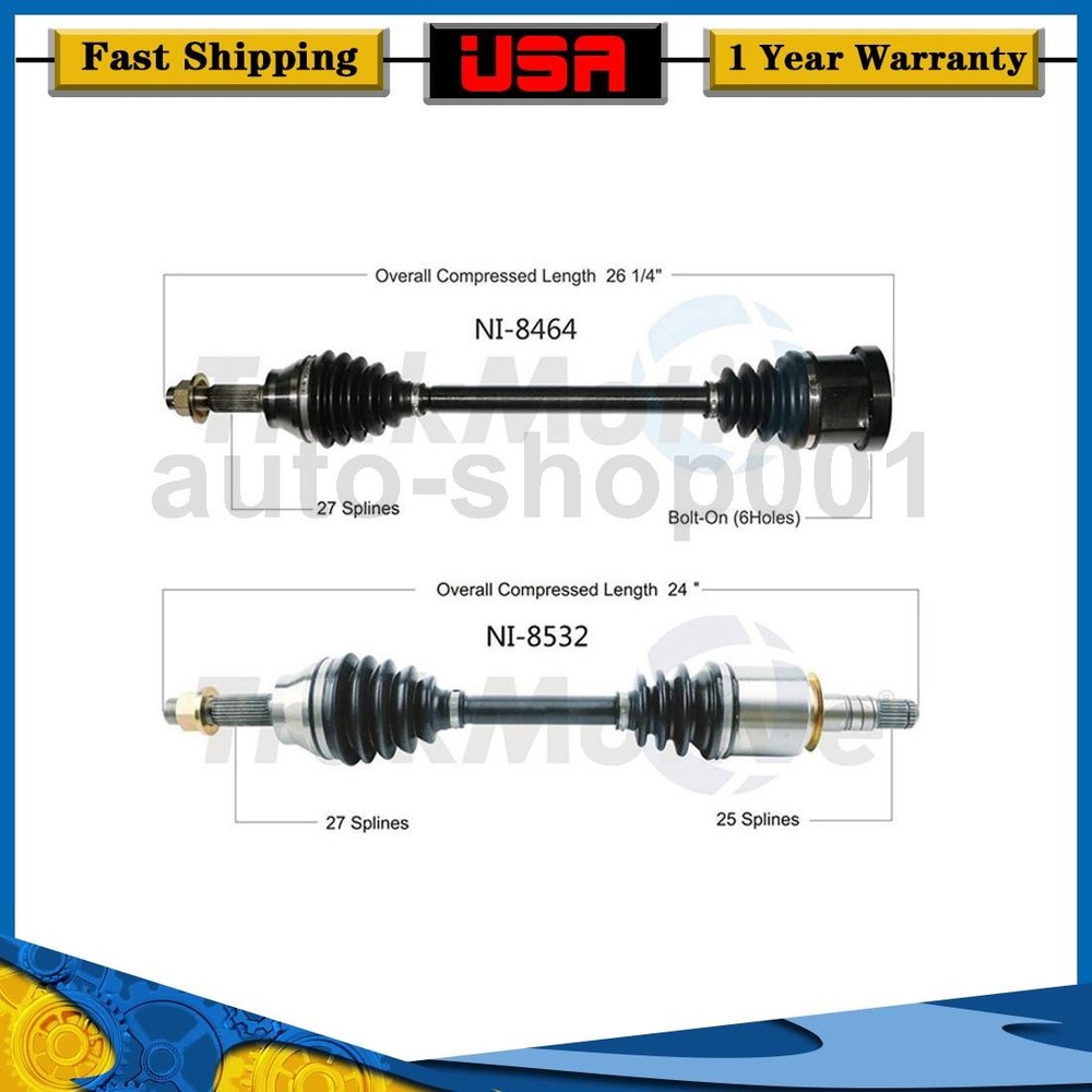 TrakMotive Front Driver Passenger Side CV Axle Joint For INFINITI M35 2007