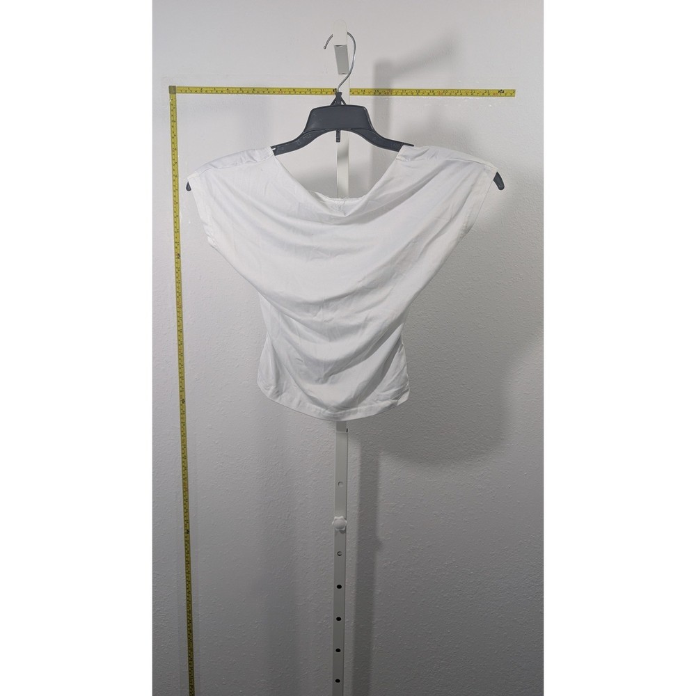 SHEIN Women White Open Back Short Sleeve Crop Top Blouse Size S 4