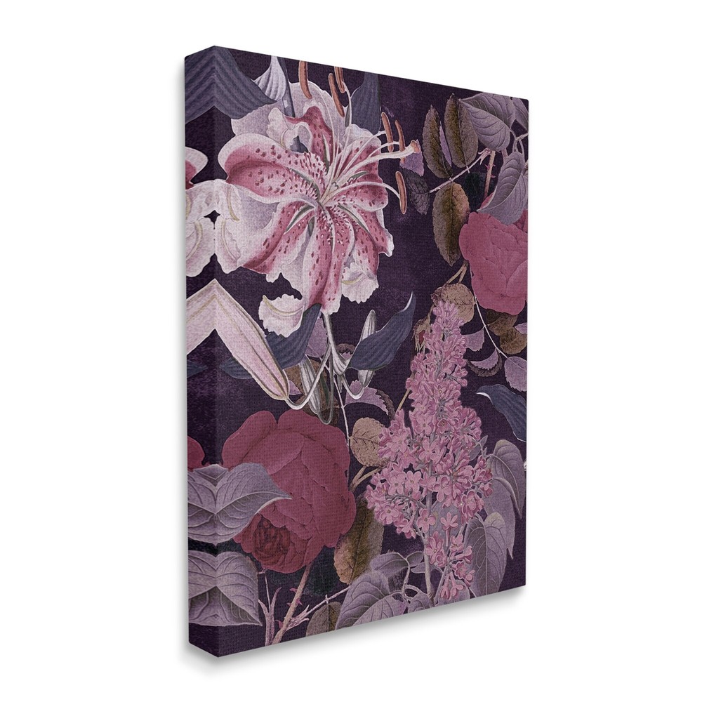 Stupell Vintage Purple Bohemian Floral Illustration Canvas