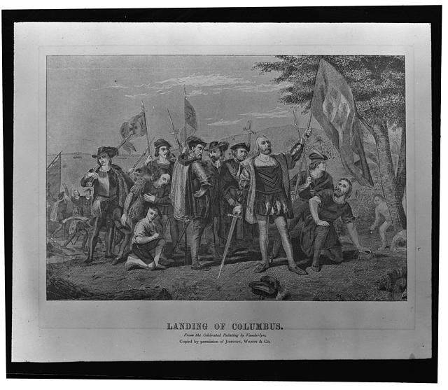 Photo:Landing of Columbus 1492 Historic Print Exploration Scene