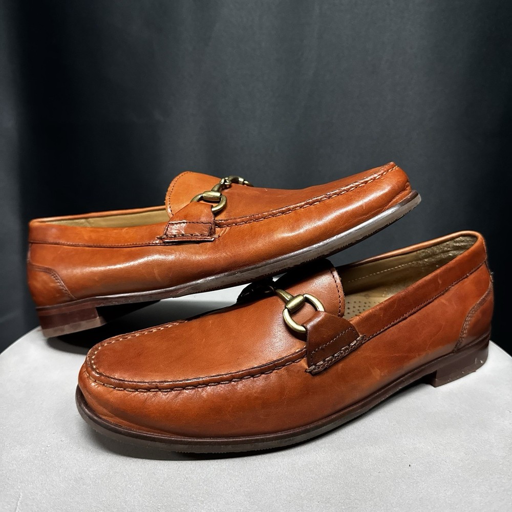 Mens Cole Haan Horse Bit Brown Leather Penny Loafers Dress Shoes - Size 9.5