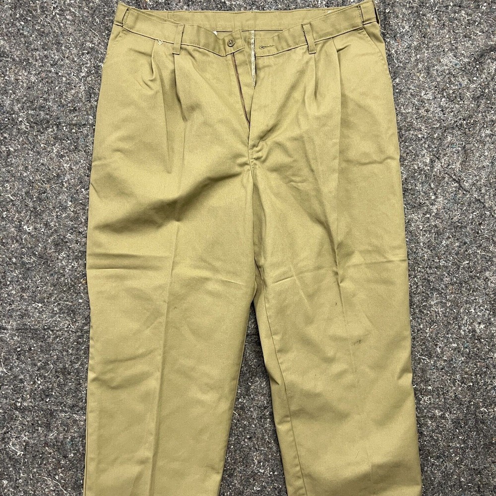 Dickies Men's Beige Chino Pants 38x31 with Button Zipper Pockets