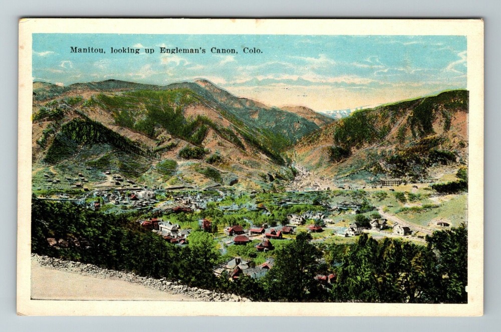 CO-Colorado, Manitou, Engleman's Canon, Aerial Scenic View, Vintage Postcard