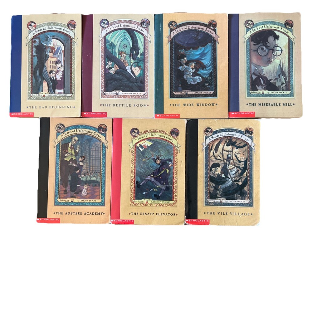Series of Unfortunate Events Set 1-7 Paperback Lemony Snicket 1 2 3 4 5 6 7 Lot