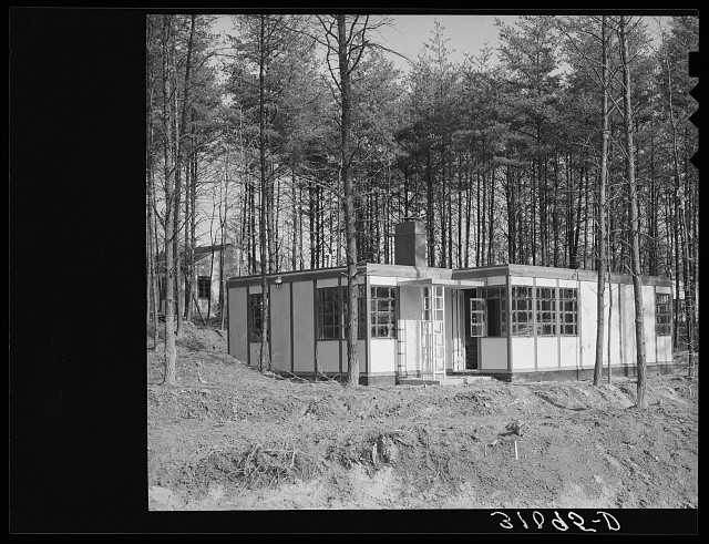 Photo:Greenbelt Maryland 1938 Pre-Fabricated House in Woods Construction