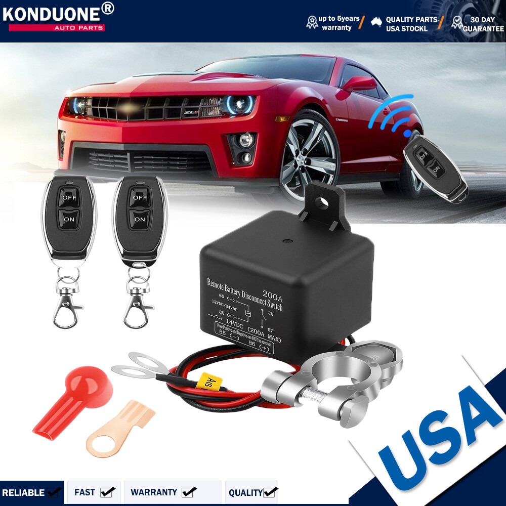 12V Wireless Dual Remote Car Battery Disconnect Relay Master Cut-off Switch US