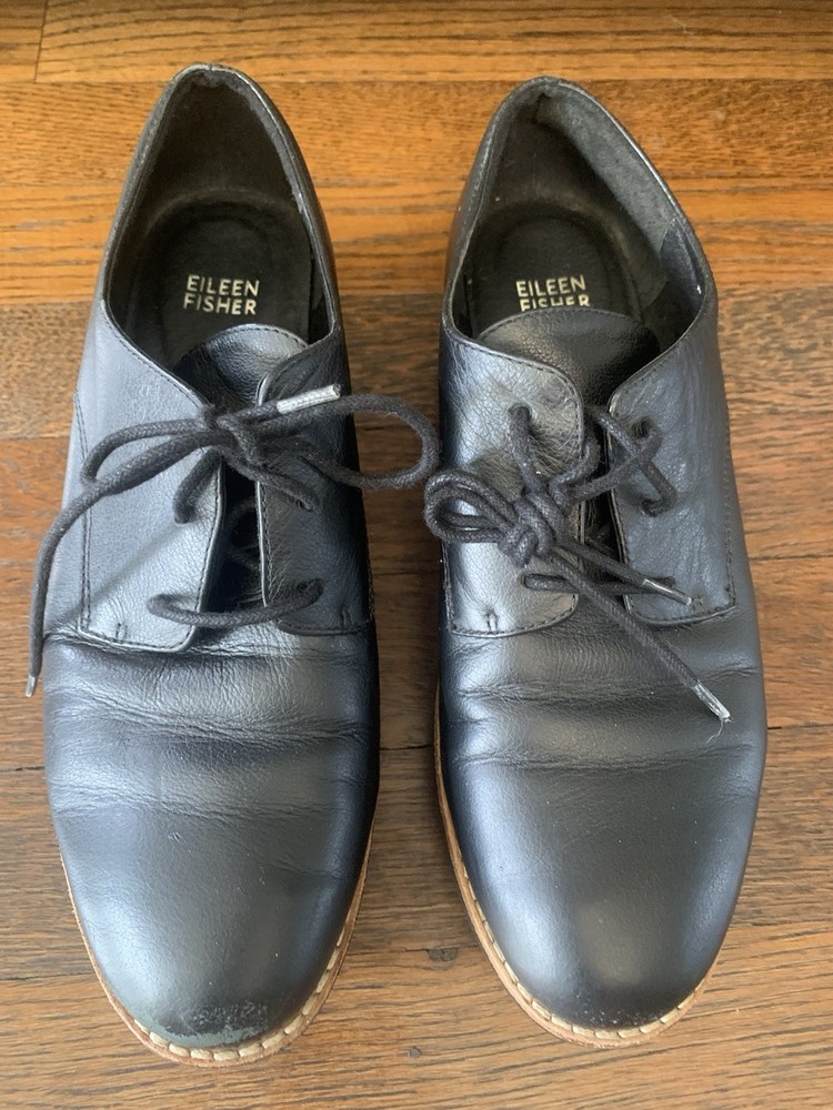 Eileen Fisher Leather Platform Sneakers Womens 7.5