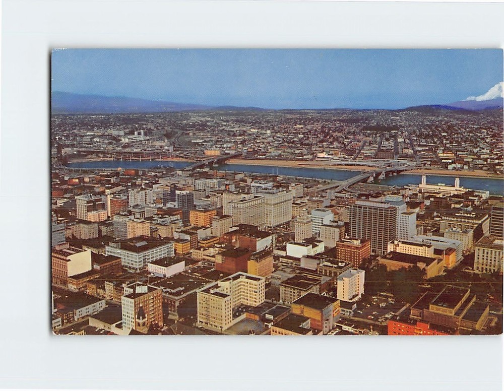 Postcard Aerial View Portland Oregon USA