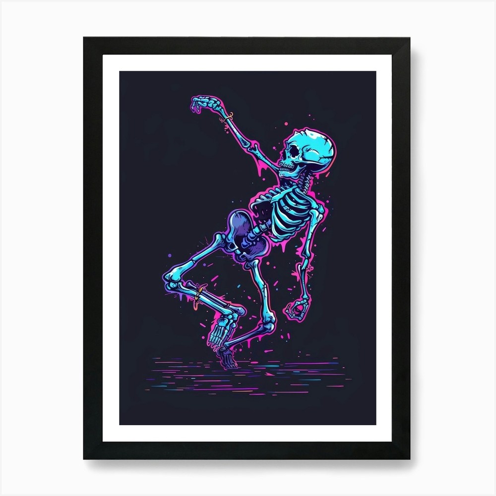 Skeleton Dancer Art Print Framed Wall Art Poster Canvas Print Picture