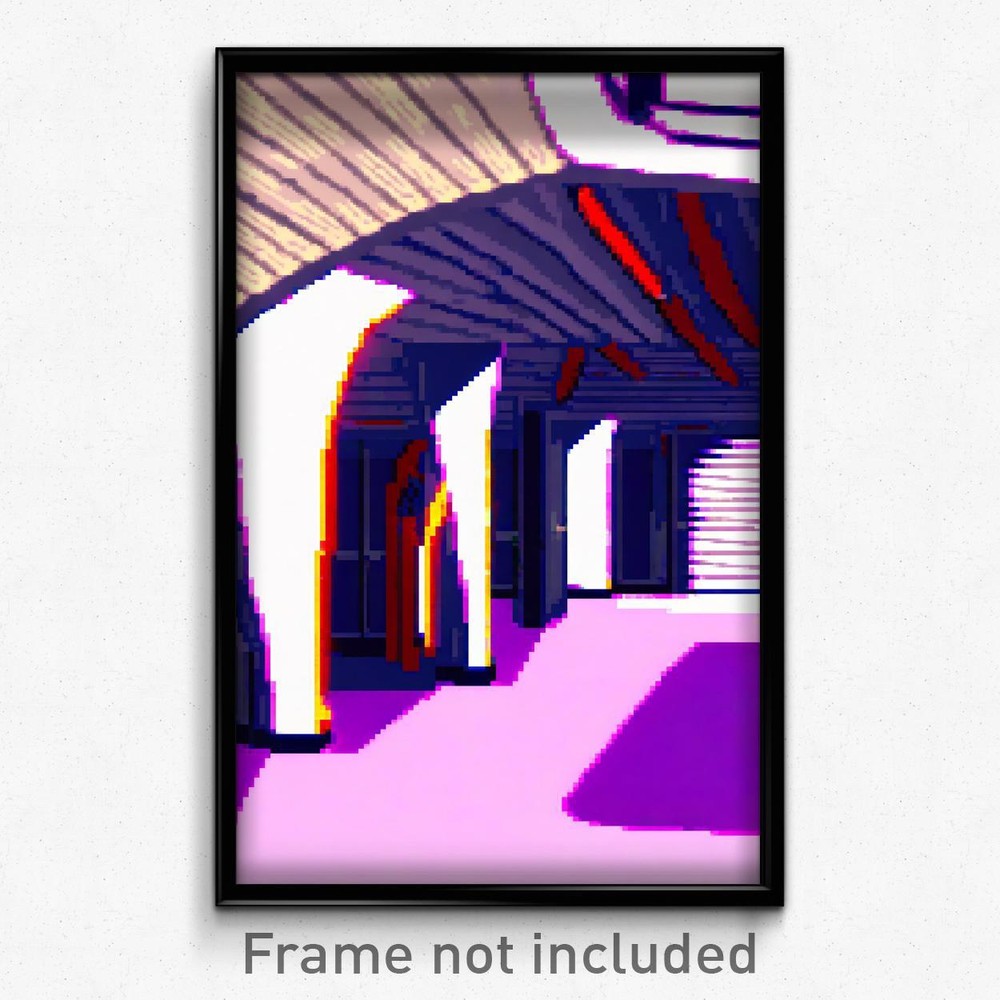 Pixel Art Poster - Distorted Loft (8 Bit Psychedelic Trippy Video Game Print)