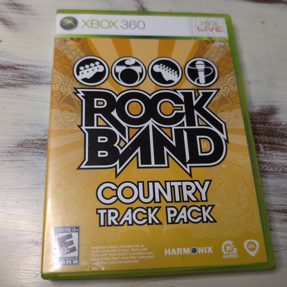 ROCK BAND: Country Track Pack Microsoft Xbox 360 (2009) Complete CIB Tested