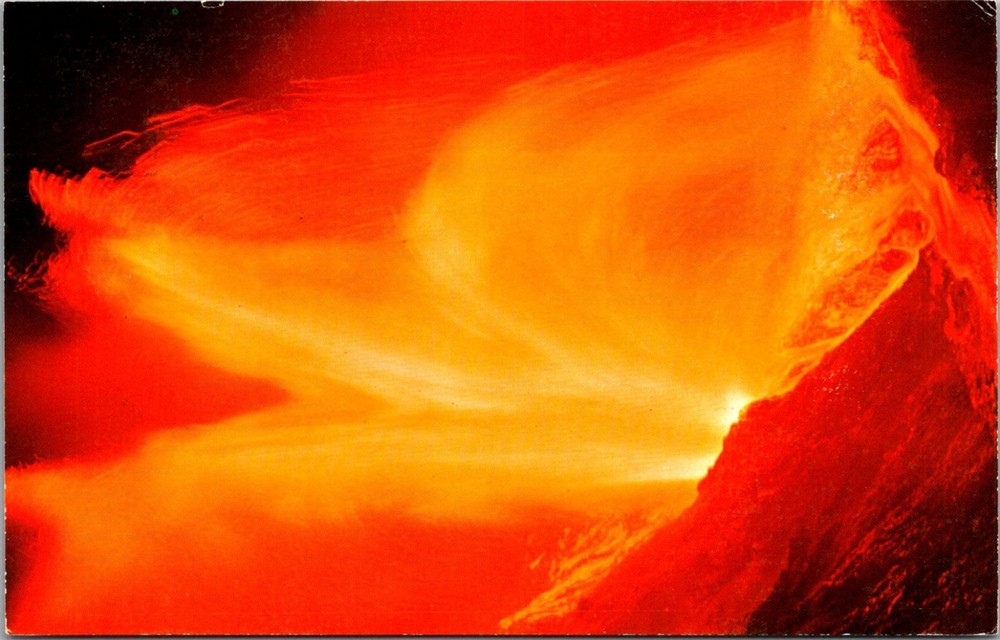 Postcard Eruption Of Kilauea Iki Volcano Hawaii