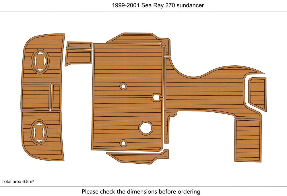 1997 Sea Ray 270 sundancer cockpit Swim platform Boat EVA Pad Teak Faux Flooring