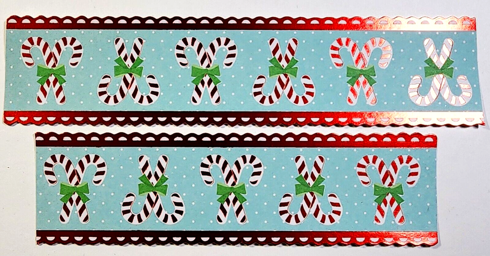 Festive Candy Cane Christmas Stickers - Red & Green Foil Accent - 4pc Set - 6x1.5in - K&Company-image