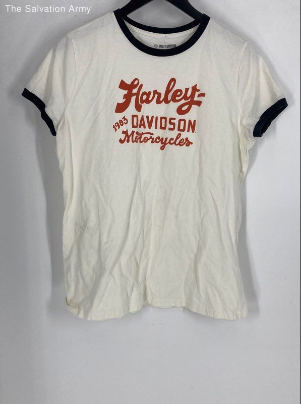 Harley-Davidson Mens White Black Graphic Print American T-Shirt Size XL Lot Of 2