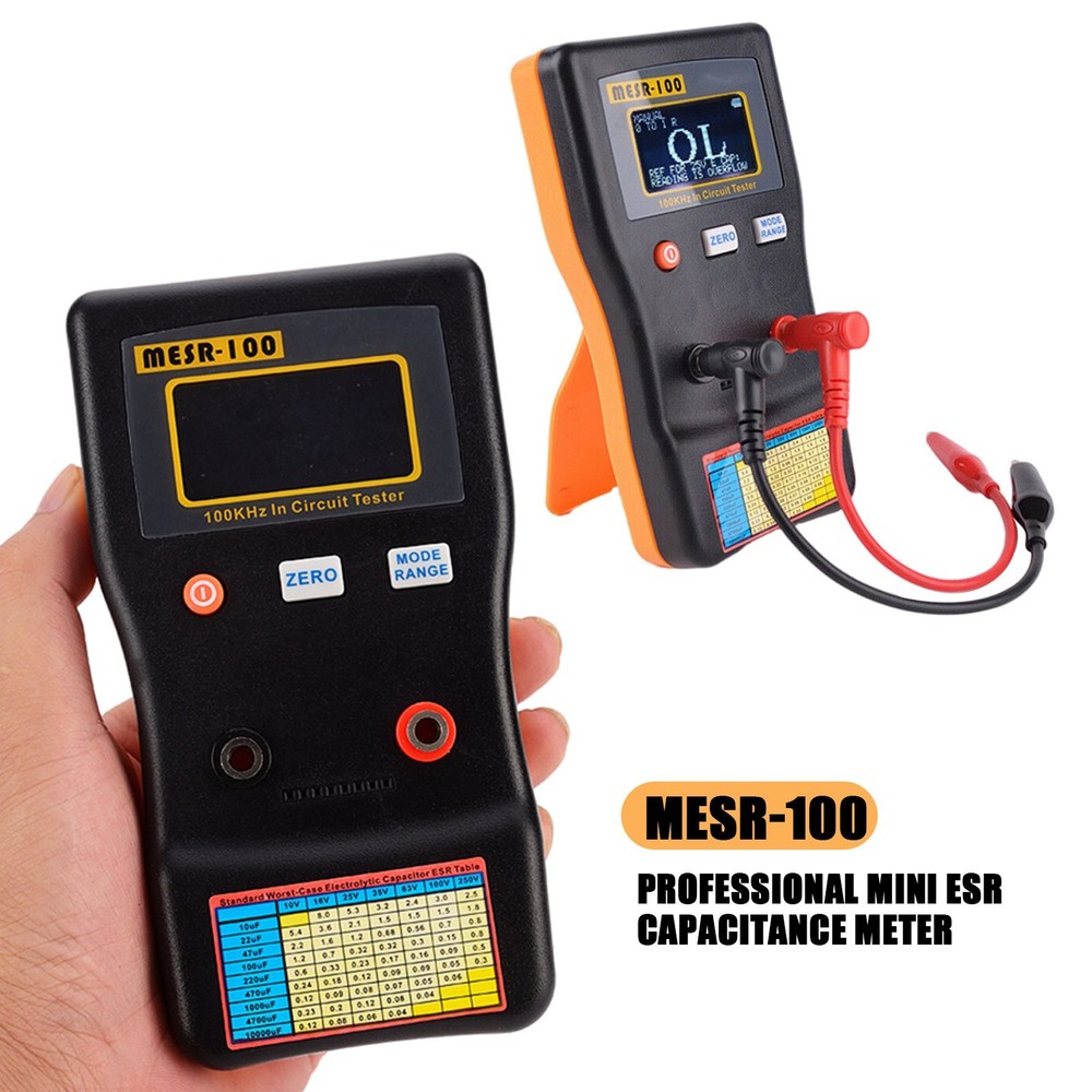 MESR-100 Digital Display V2 ESR/LOW Ohm Meter In Circuit Test Capacitor for Home