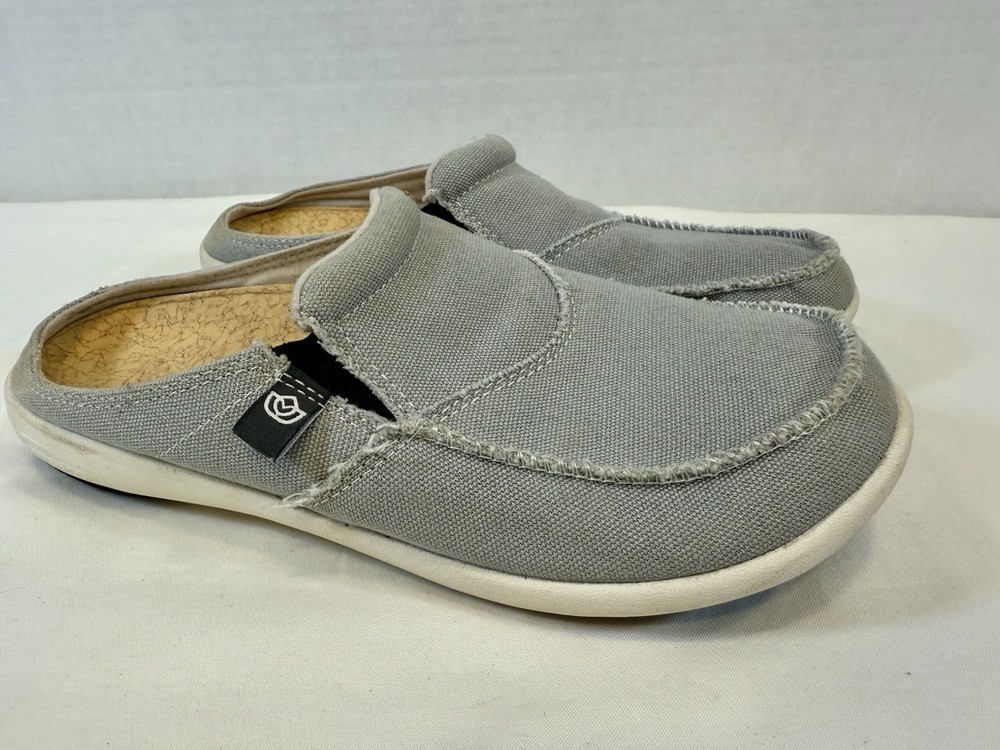 Spenco Women's Light BLUE canvas tops Orthotic Slip-on Mules  Size 8