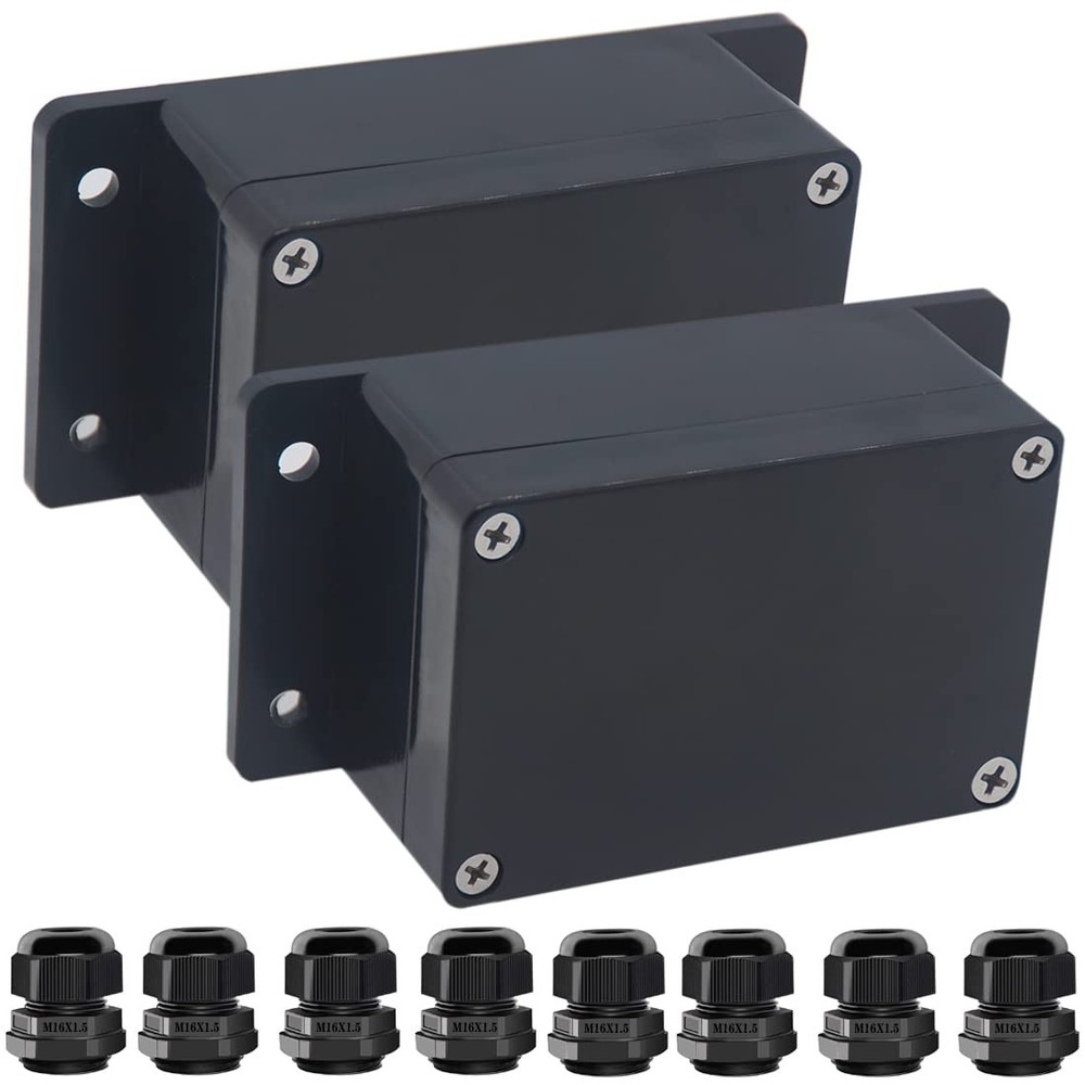 2packs Junction Box Ip65 Waterproof Abs Plastic Electrical Project Case Power Ju-image