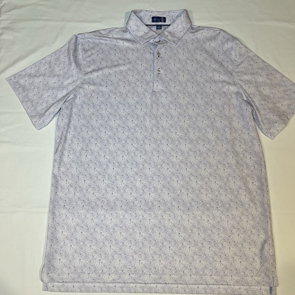 Stitch Golf Polo Men’s Size XL Purple Floral Print Short Sleeve