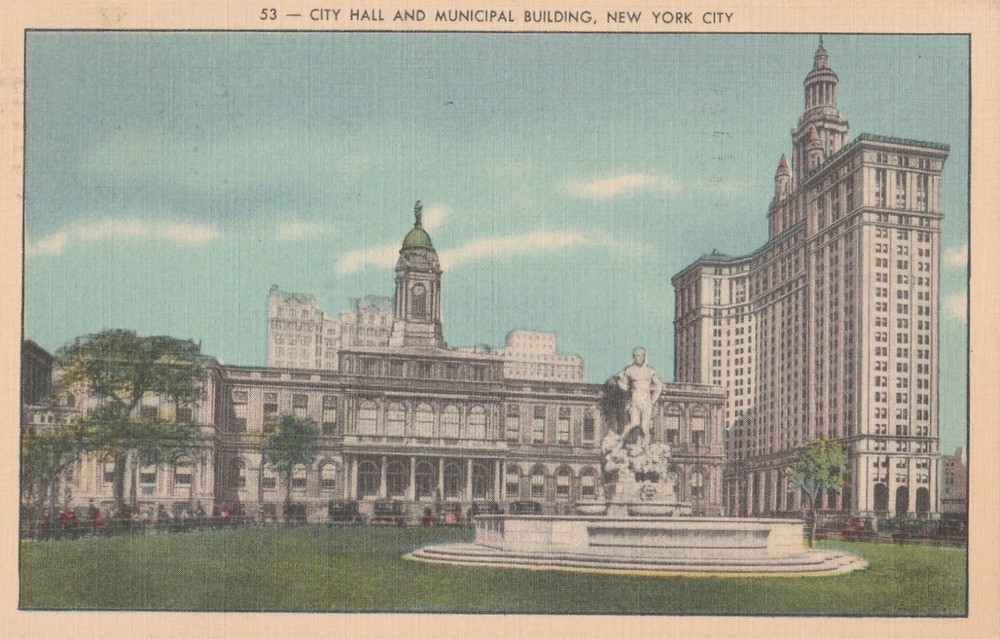 New York, NYC, City Hall and Municipal Bldg.