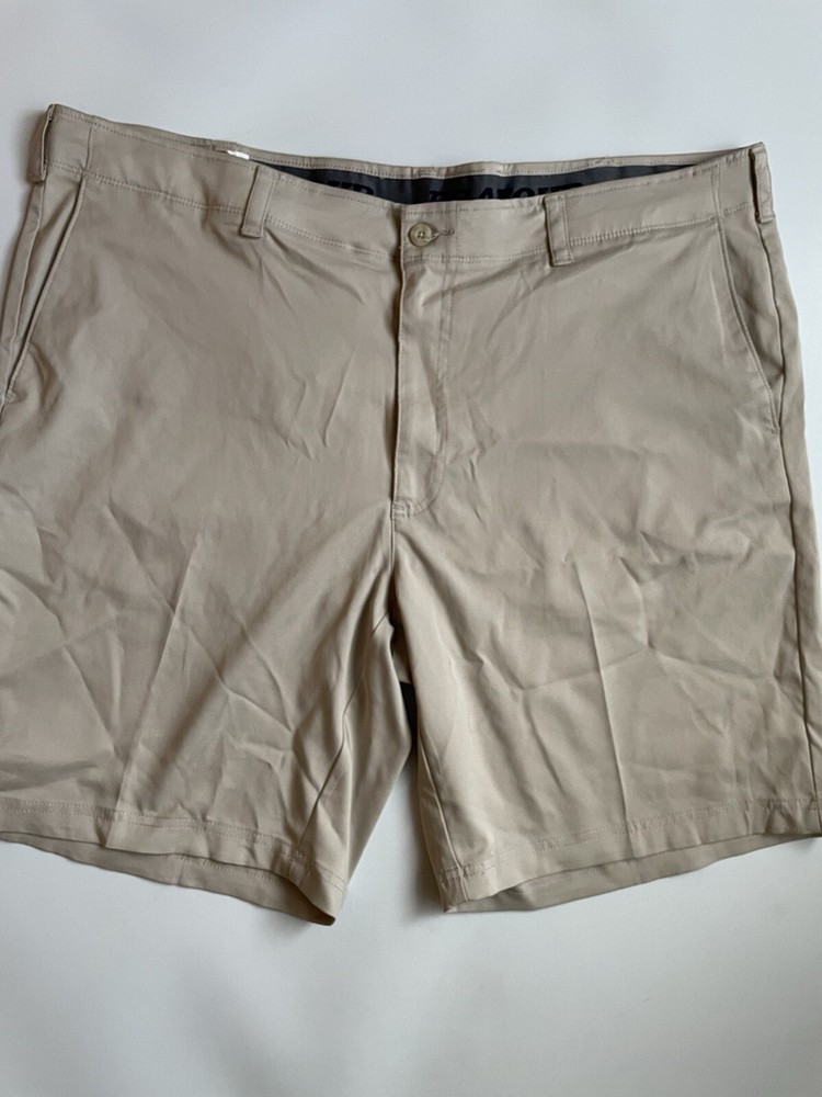 PGA Tour Men’s Golf Shorts 42 Khaki Heather Stretch Performance Active Waistband