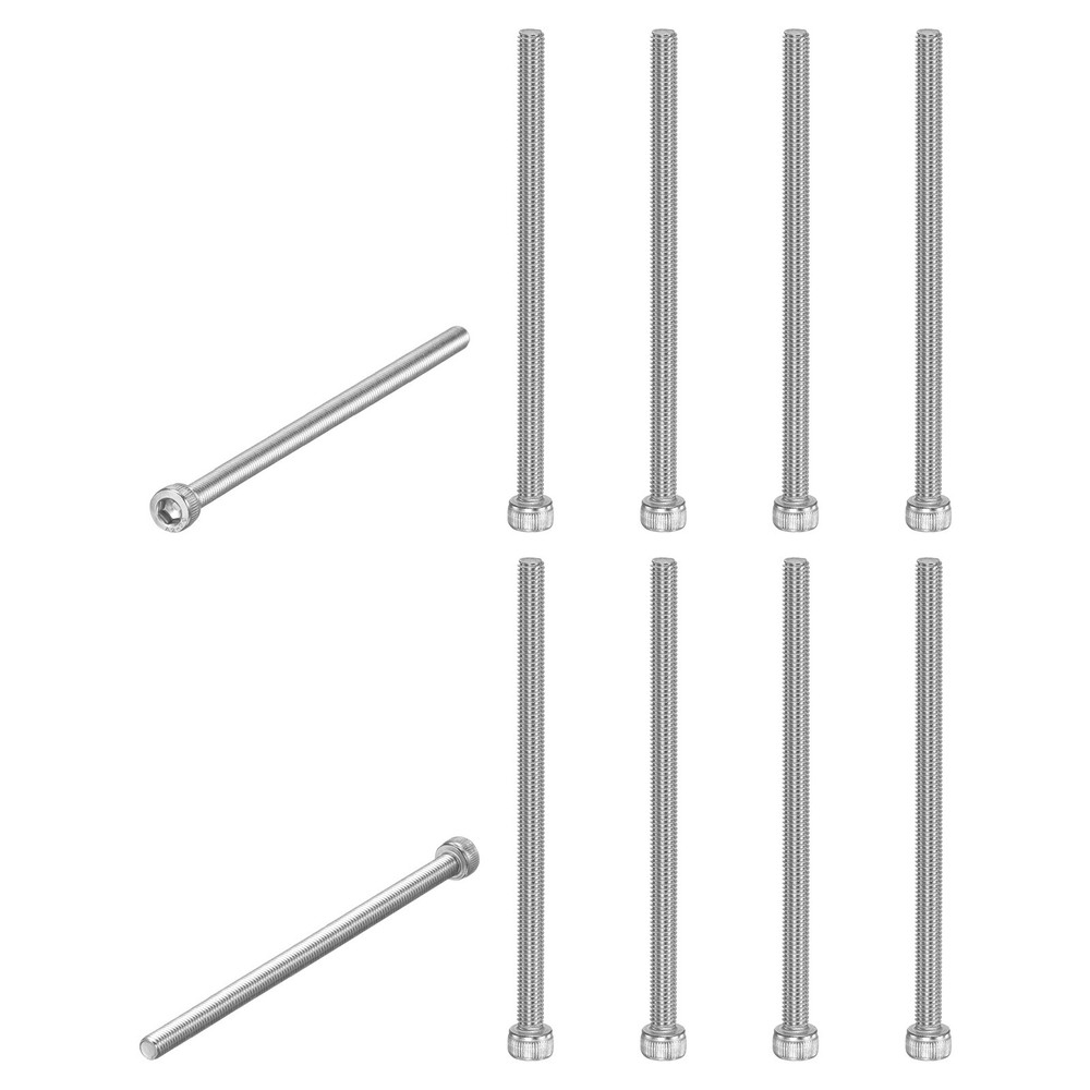 10-Pack Socket Head Cap Screws Bolts M5x100mm 0.8mm Pitch for Chainsaw [Silver]
