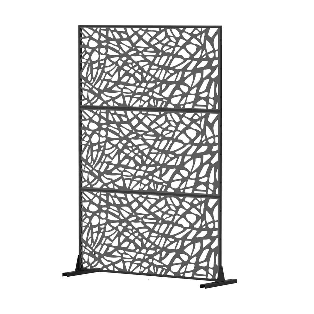 3.98ft x 5.89ft Freestanding Metal Square Privacy Screen for Indoor Outdoor Use
