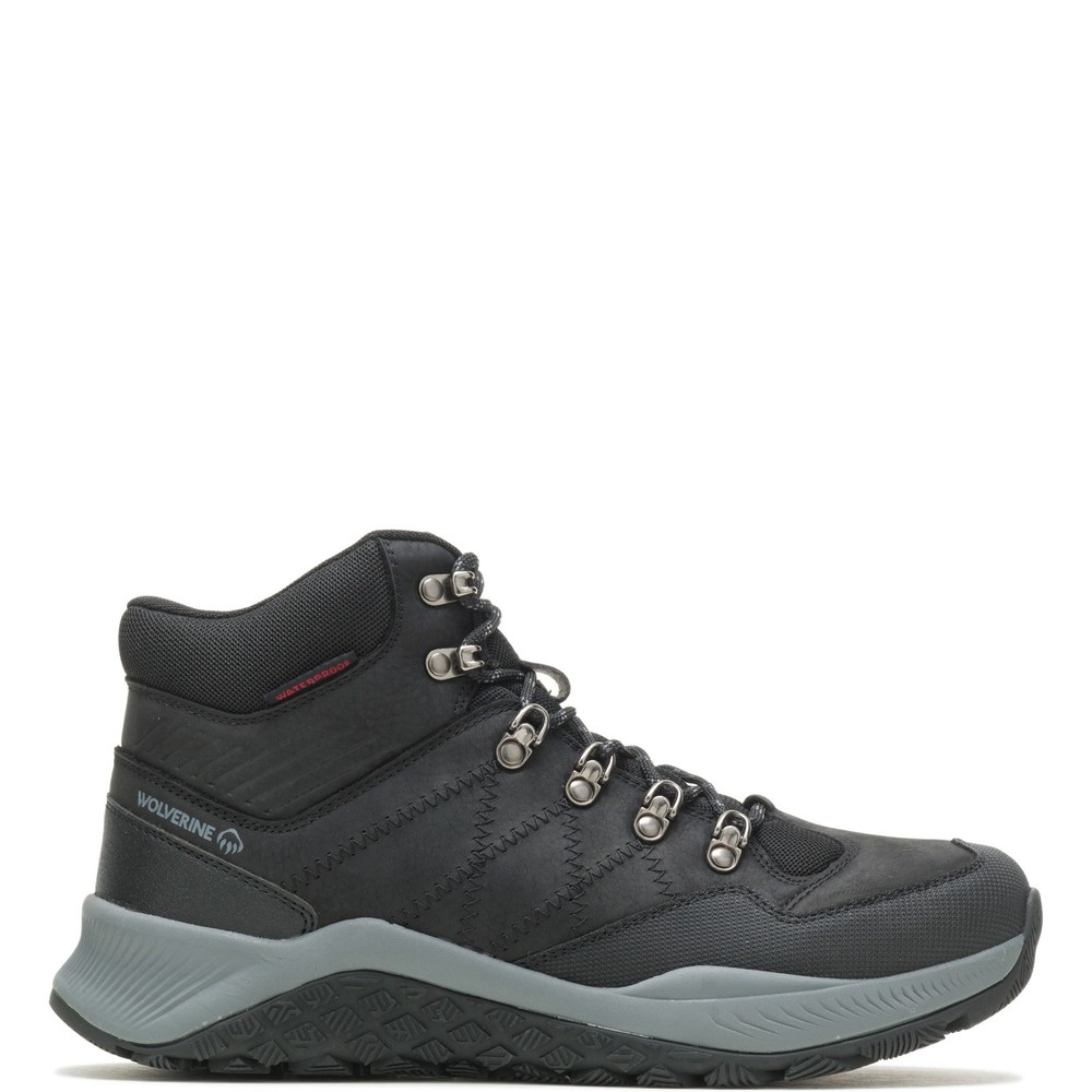 Wolverine Luton Waterproof Steel Toe Mid Hiking Boots for Men Black Size 11.5
