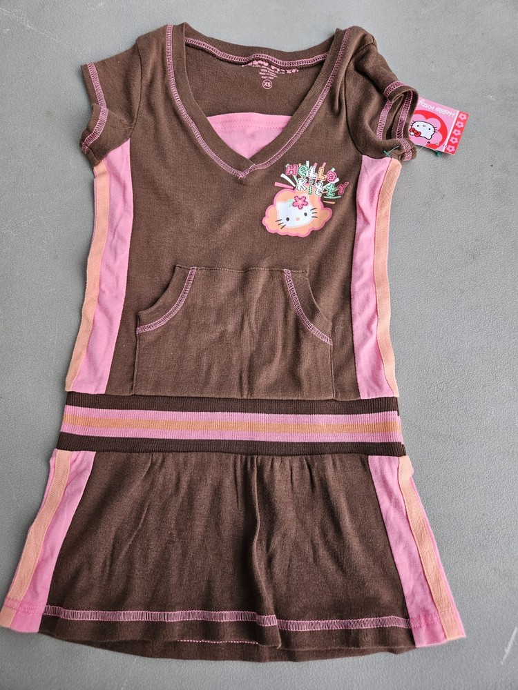 Vintage Hello Kitty Dress Girls Size XS 5/6 New 2007 Sanrio Y2k