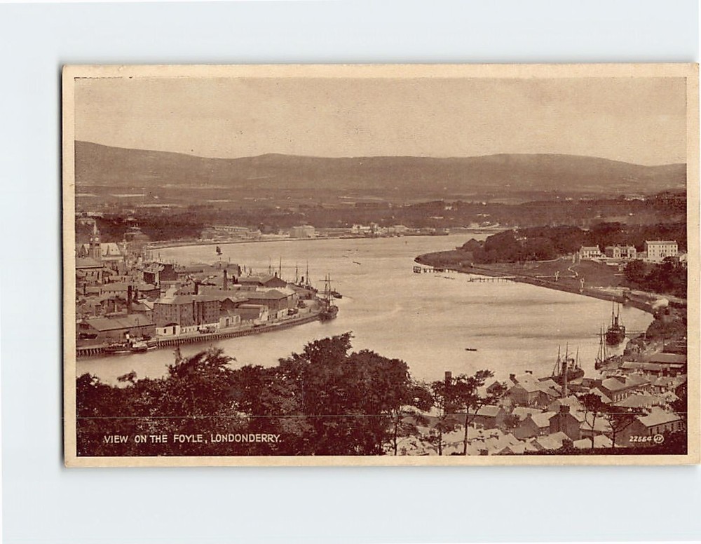 Postcard View On The Foyle Londonderry Northern Ireland