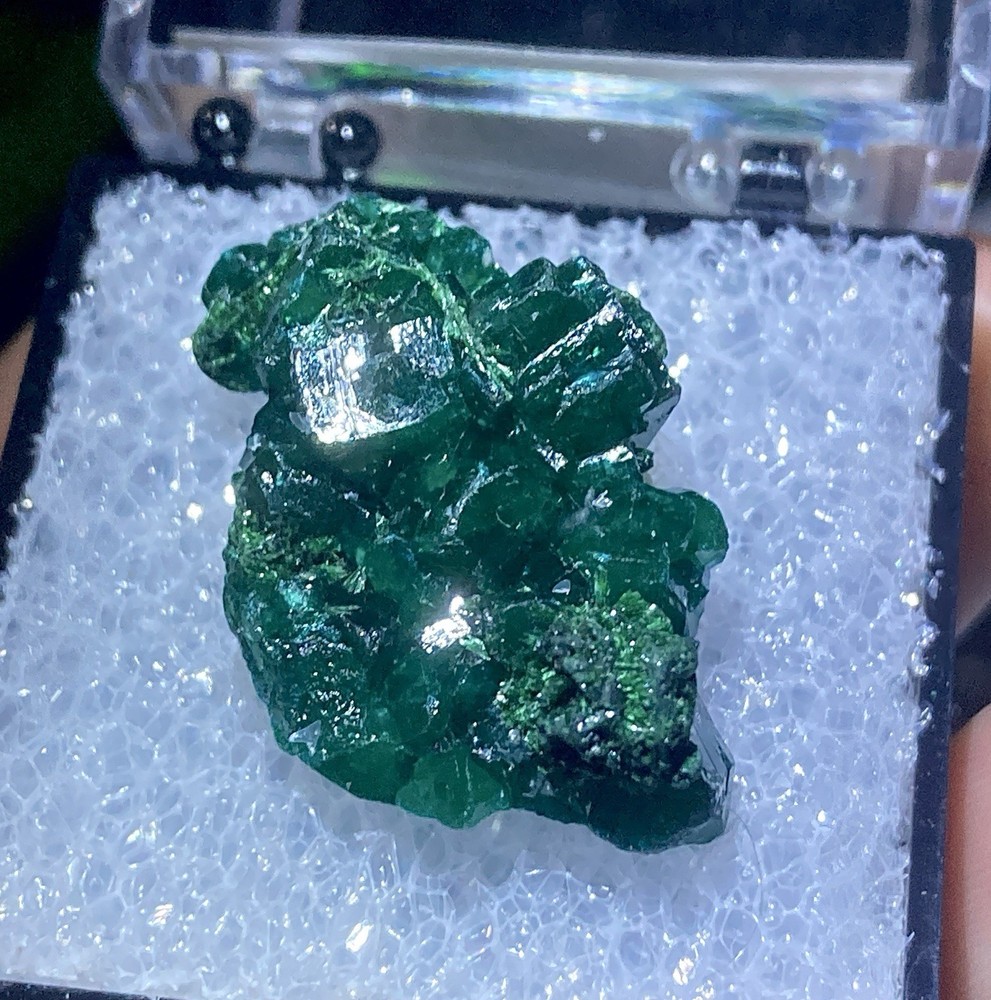Dioptase With Malachite(Fibrous) Democratic Republic Of Congo