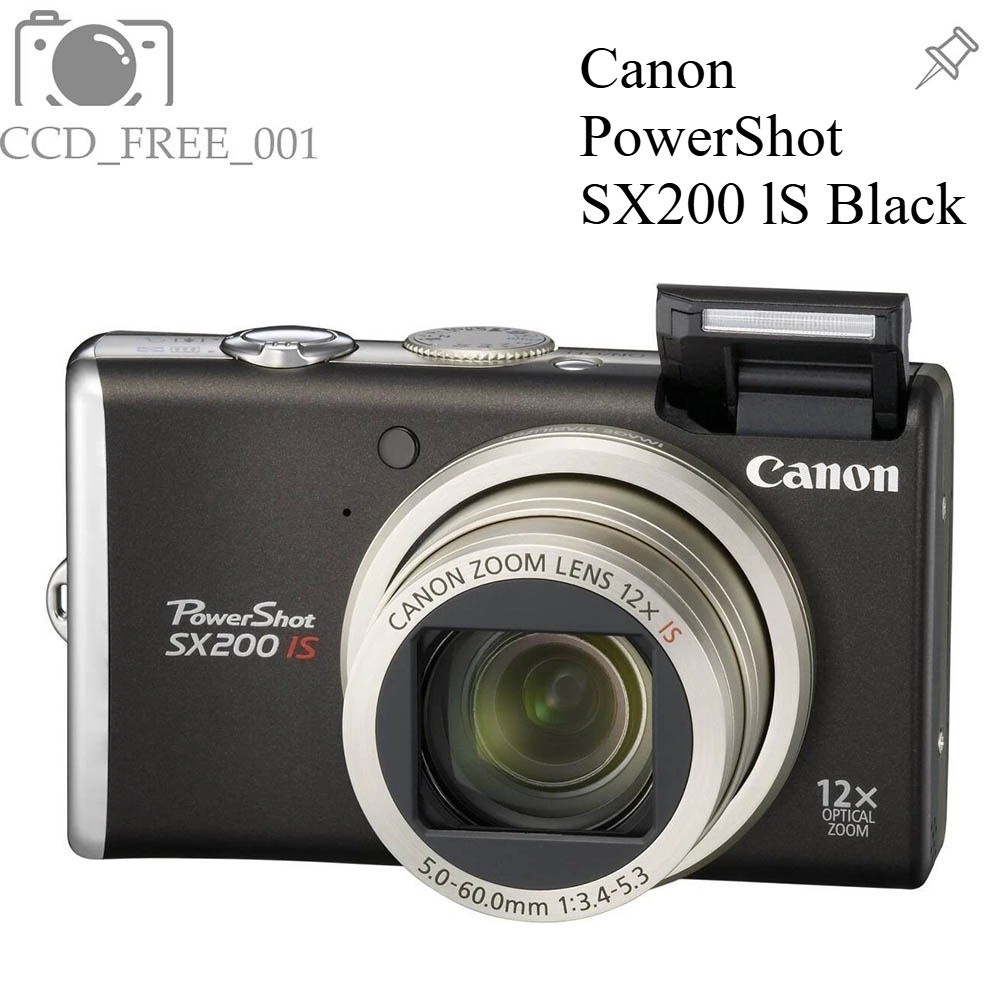 Canon PowerShot SX200 lS CCD Digital Camera 12.1MP 12x Optical Zoom Black