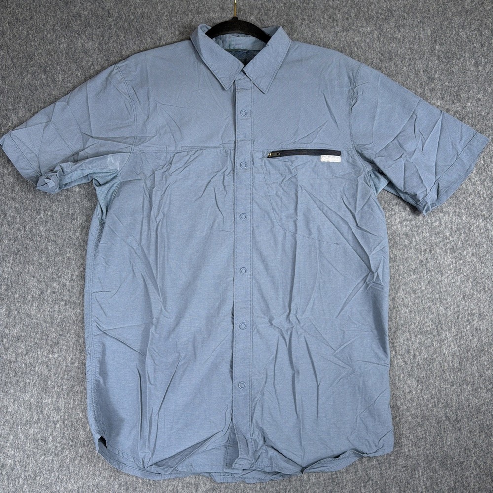 Columbia PFG Shirt Men's L Teal Short Sleeve Omni-Shade Vented Fishing