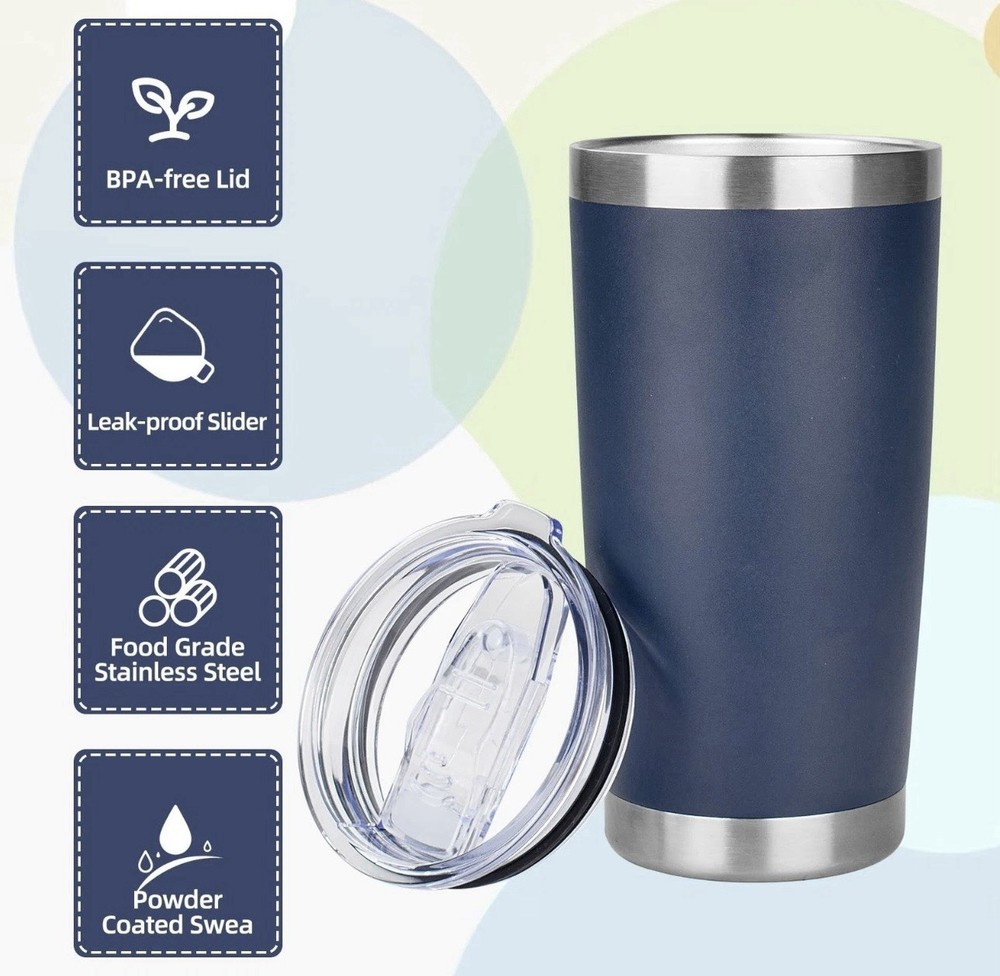 20oz Tumbler with Lid Stainless Steel Insulated Tumblers Travel Coffee Tumble...