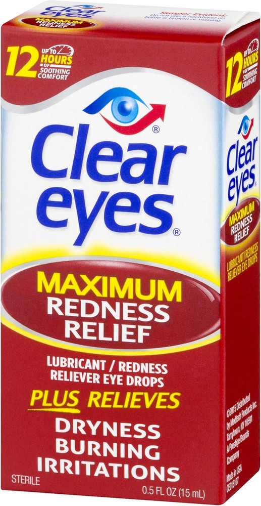 Clear Eyes Maximum Redness Eye Relief Lubricant Eye Drops 0.5 Floz