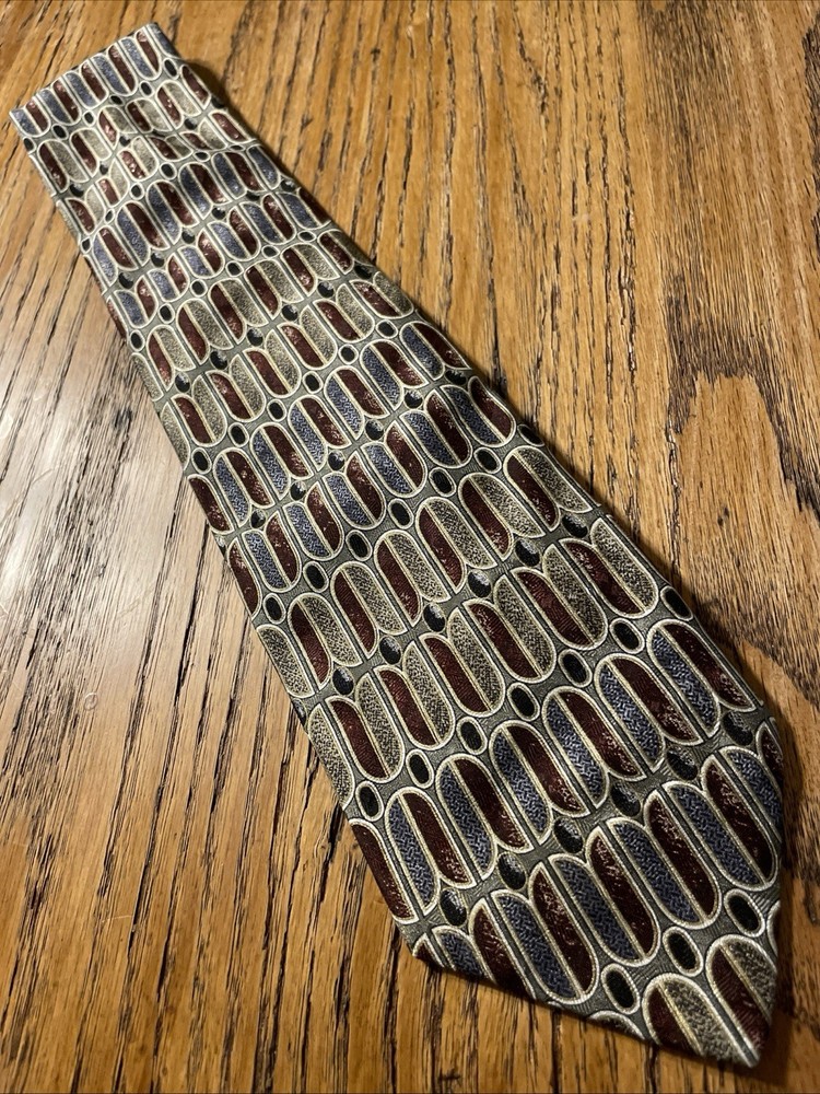 Vintage EUC Pavia Geometric Silk Tie Men’s Necktie Made In Italy
