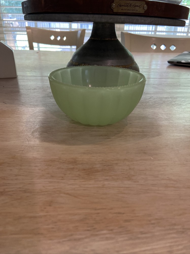 Hearth & Hand Magnolia Green Milk Glass Jadeite Dessert Bowl Dish  