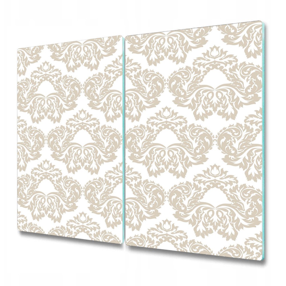Tempered Glass Kitchen Chopping Board Baroque floral golden and white 2x30x52