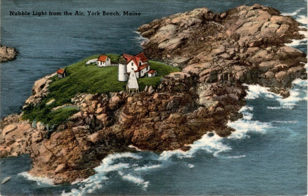Nubble Light, York Beach, Maine, Thomson's, Tichnor Quality Views, Tich Postcard