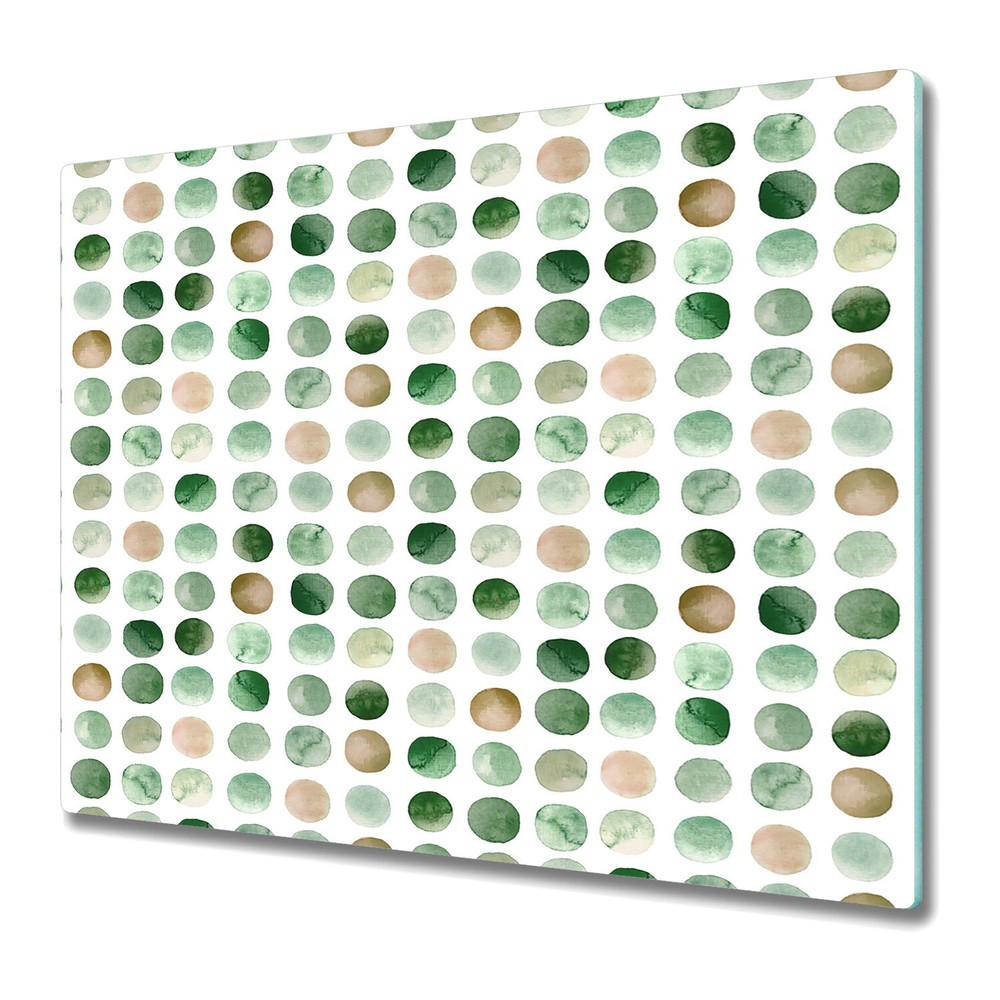 Glass Surface Protector geometric dots green circles Colourful Art 60x52