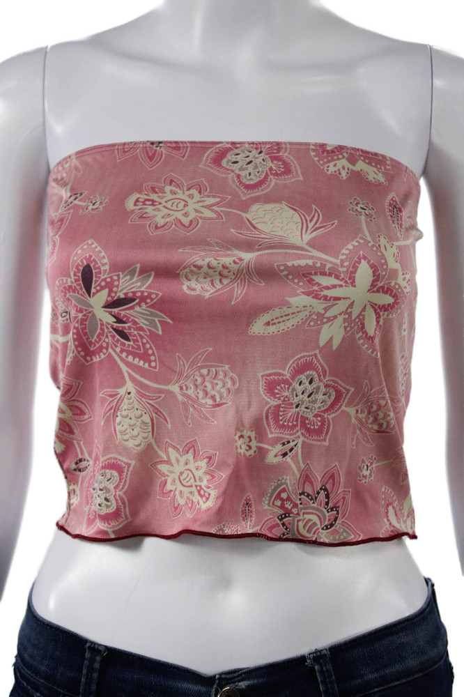 Bella Venice Women Cropped Tank Top Pink Floral Square Neck Size SFree Shipping in US $100+ Orders | $6.95 Orders Below
