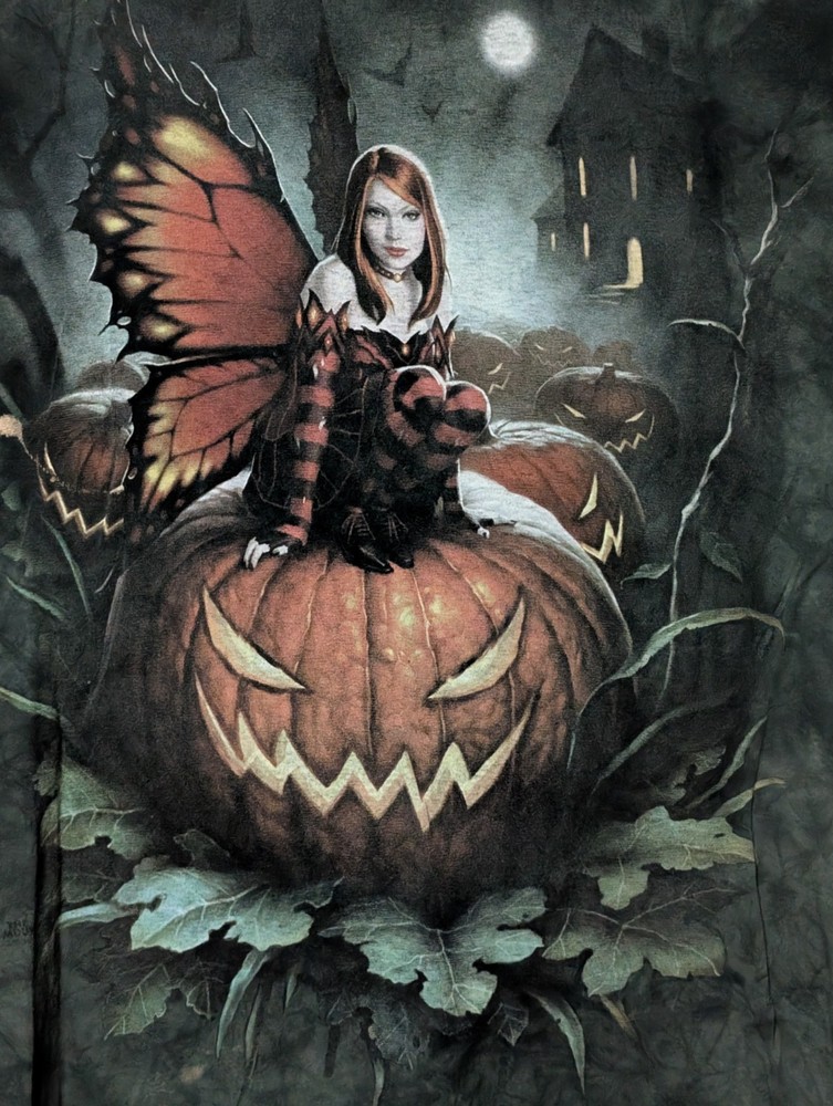 The Mountain Mens T-shirt Green Halloween Pumpkin Fairy Flawed XL #6397