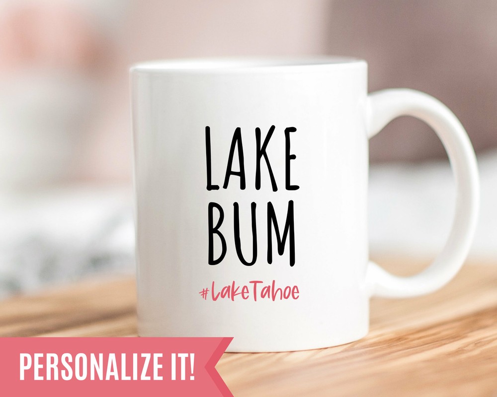 Lake Bum Personalized Mug Customized Lakehouse Gift Funny Lake Coffee Cup Gifts