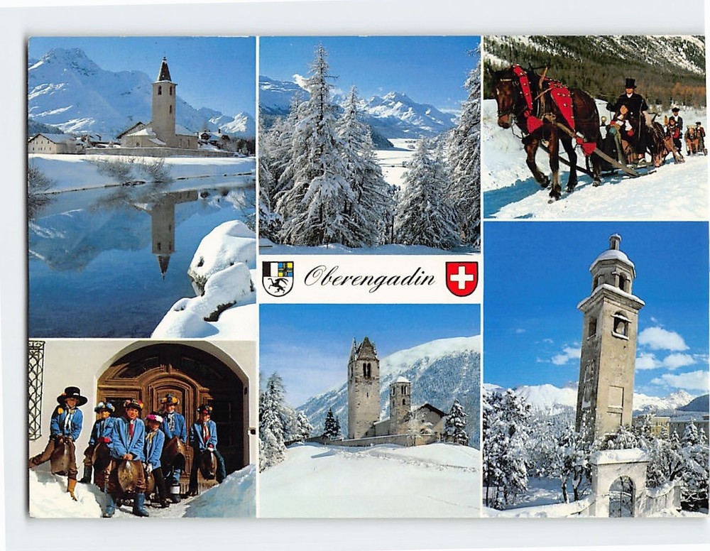 Postcard Oberengadin Switzerland